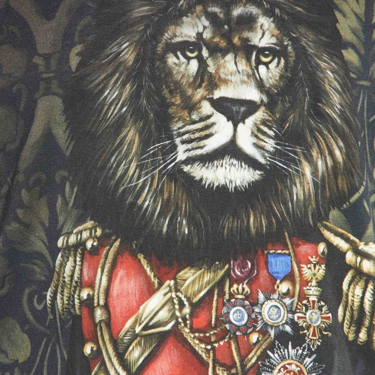 Pre Owned Dolce & Gabbana Green Printed Cotton Knit T-Shirt L 