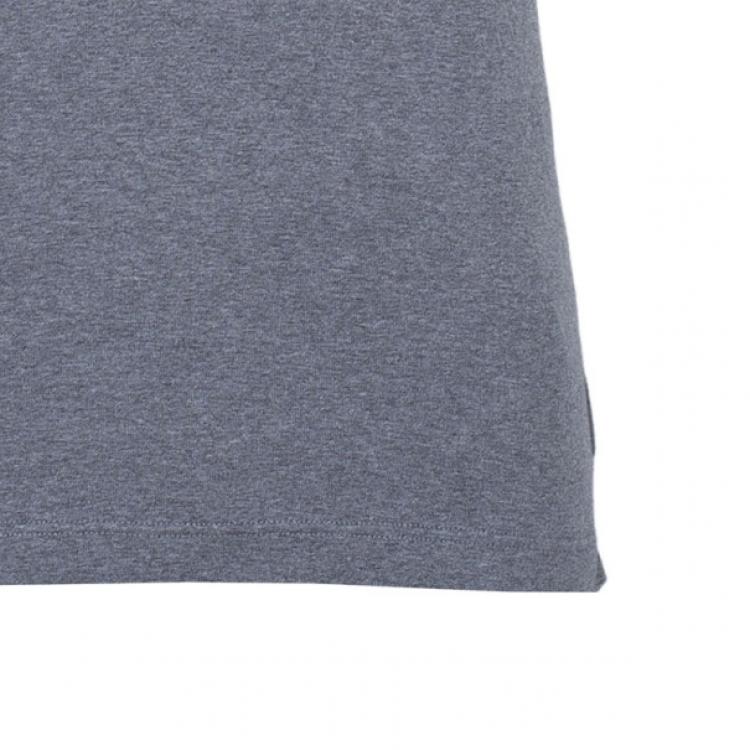 Pre Owned Dolce and Gabbana Men’s Grey Light Denim Contrast Collar Polo Shirt XL