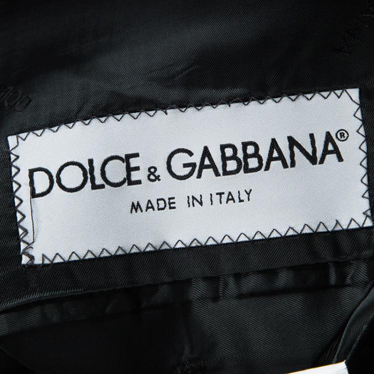 Pre Owned Dolce & Gabbana Black Wool Velcro Closure Detail Regular Fit Suit XXL