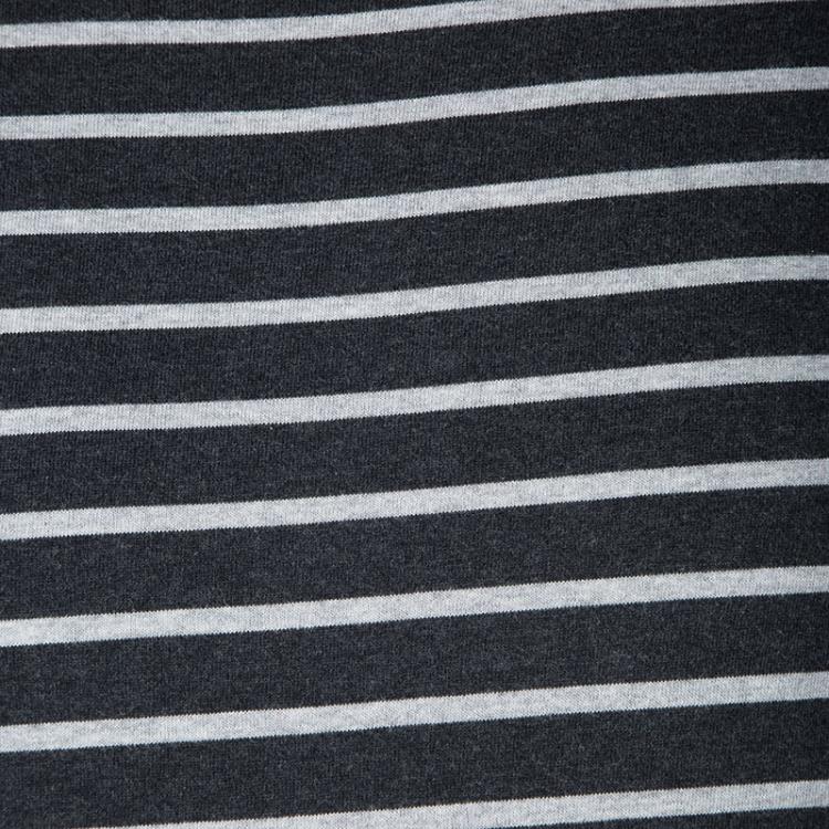 Pre Owned Dolce and Gabbana Grey Striped Cotton Short Sleeve T-Shirt M