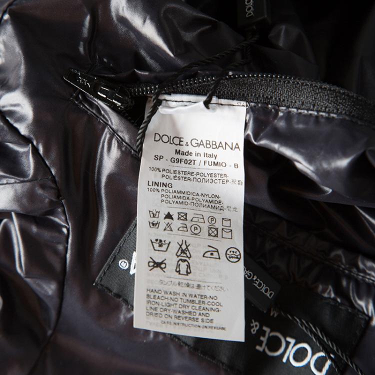 مملوكة مسبقًا Dolce and Gabbana Black Zip Front Bomber Jacket M