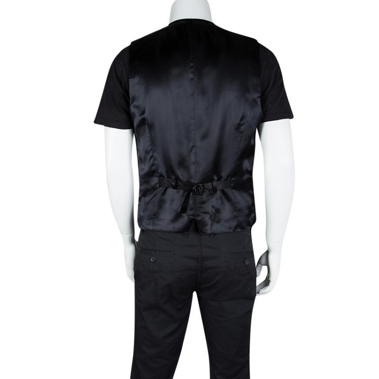 مملوكة مسبقًا Dolce and Gabbana Black Tailored Three Button Waistcoat XL