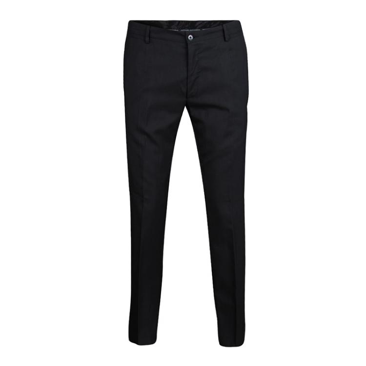 Pre Owned Dolce and Gabbana Black Wool Blend Satin Trim Tuxedo Suit M