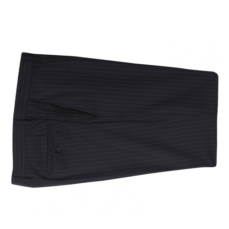 Pre Owned Dolce and Gabbana Martini Navy Blue Pinstriped Wool Tailored Suit M