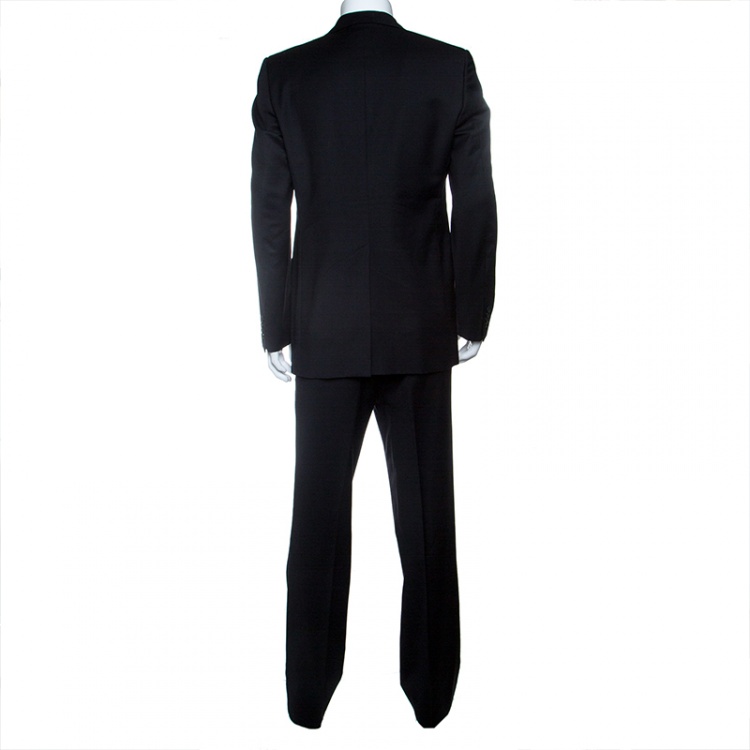 Pre Owned Dolce and Gabbana Black Wool Tailored Suit XL