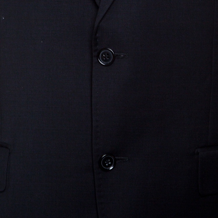 Pre Owned Dolce and Gabbana Black Wool Tailored Suit XL