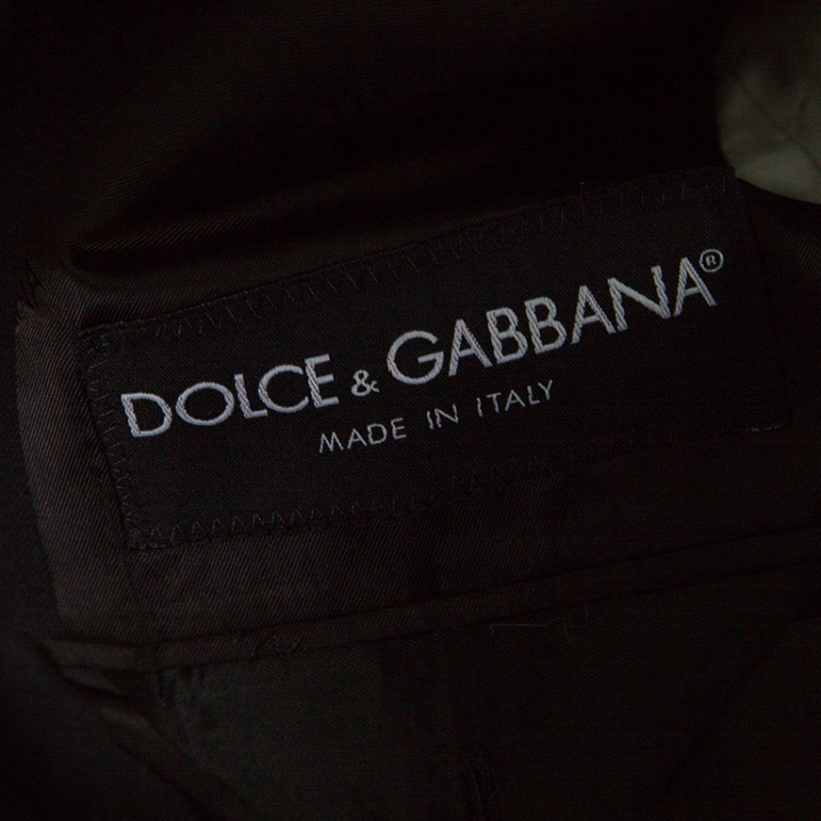 Pre Owned Dolce and Gabbana Black Wool Tailored Suit XL