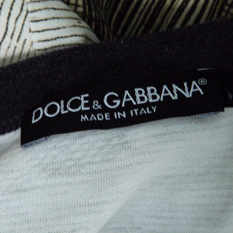 مملوكة مسبقًا Dolce and Gabbana Beige Parthenon Temple Print Short Sleeve T-Shirt M