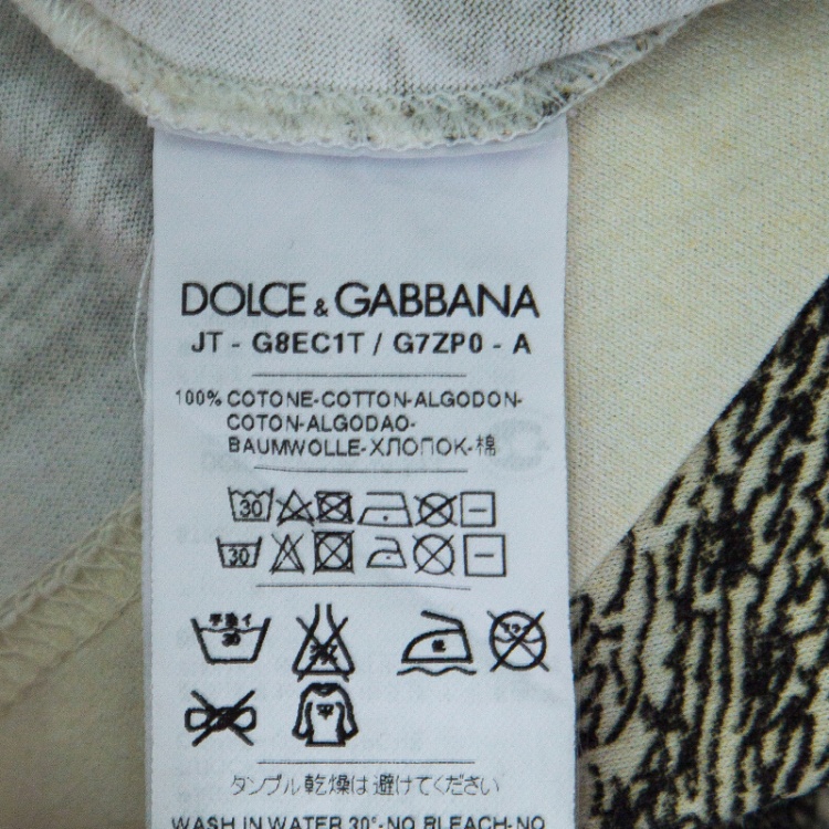 مملوكة مسبقًا Dolce and Gabbana Beige Parthenon Temple Print Short Sleeve T-Shirt M