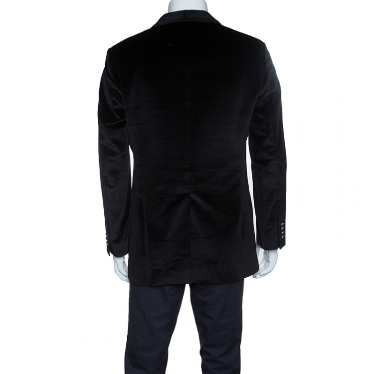 Pre Owned Dolce & Gabbana Martini Black Velvet Tailored Blazer XXL
