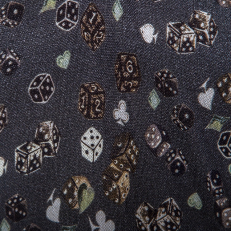 Pre Owned Dolce and Gabbana Green Dice Printed Polo T-Shirt XL