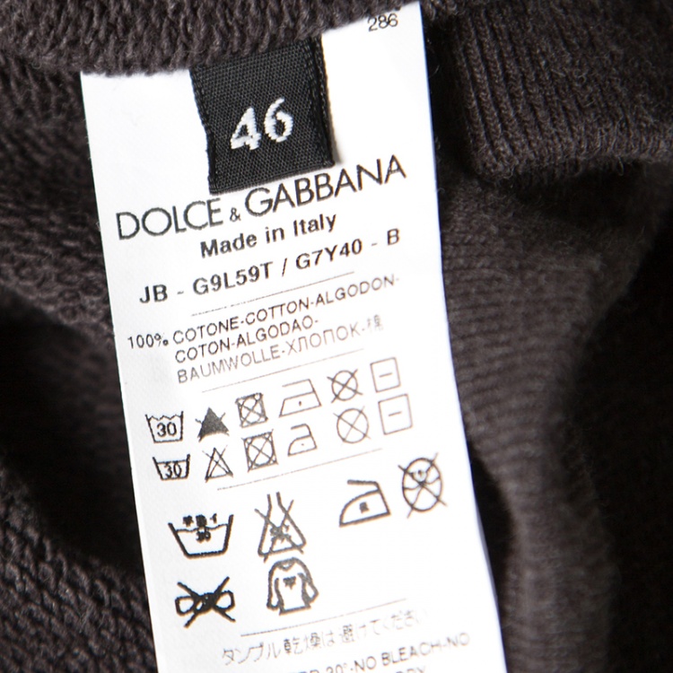 Pre Owned Dolce and Gabbana Grey Cotton Terry James Dean Print Hoodie S