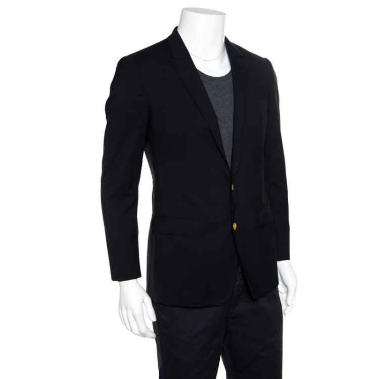 Pre Owned Dolce and Gabbana Black Wool Tailored Martini Blazer M