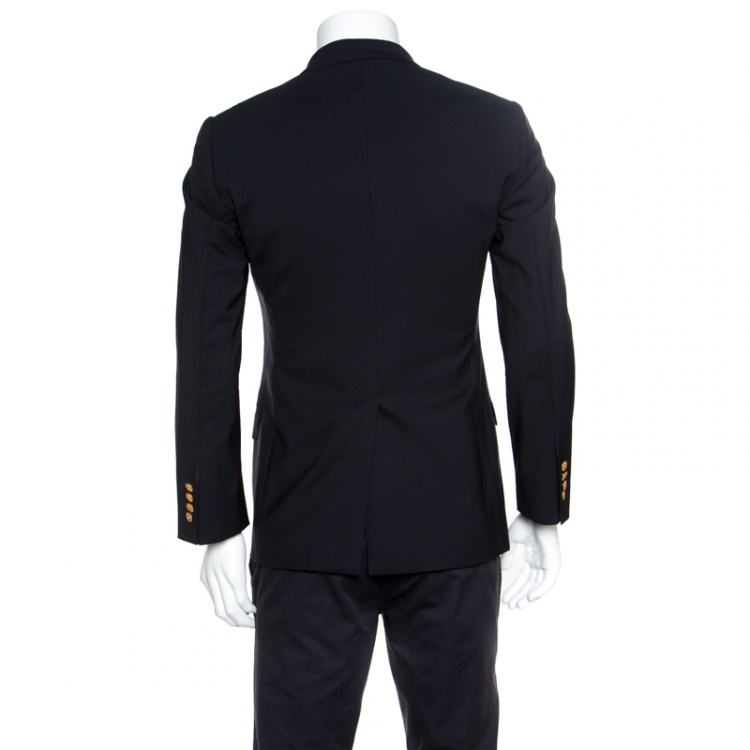 Pre Owned Dolce and Gabbana Black Wool Tailored Martini Blazer M