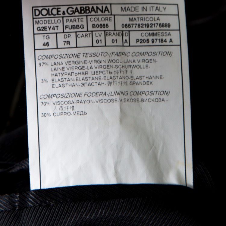 Pre Owned Dolce and Gabbana Black Wool Tailored Martini Blazer M