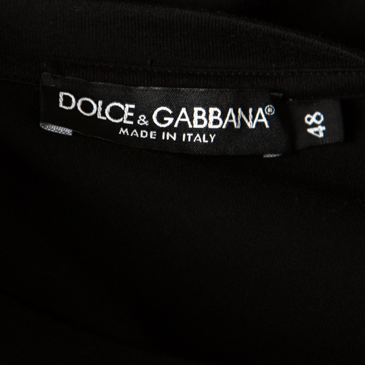 Pre Owned Dolce & Gabbana Red and Black Cotton James Dean Print T-Shirt M