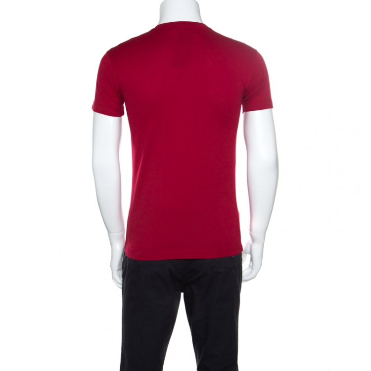 Pre Owned Dolce and Gabbana Red James Dean Icon Printed Short Sleeve T-Shirt XS