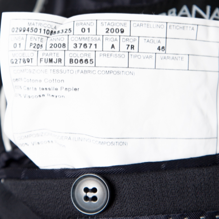 مملوكة مسبقًا Dolce And Gabbana Gold Black Cotton Contrast Piping Detail Shawl Collar Blazer S