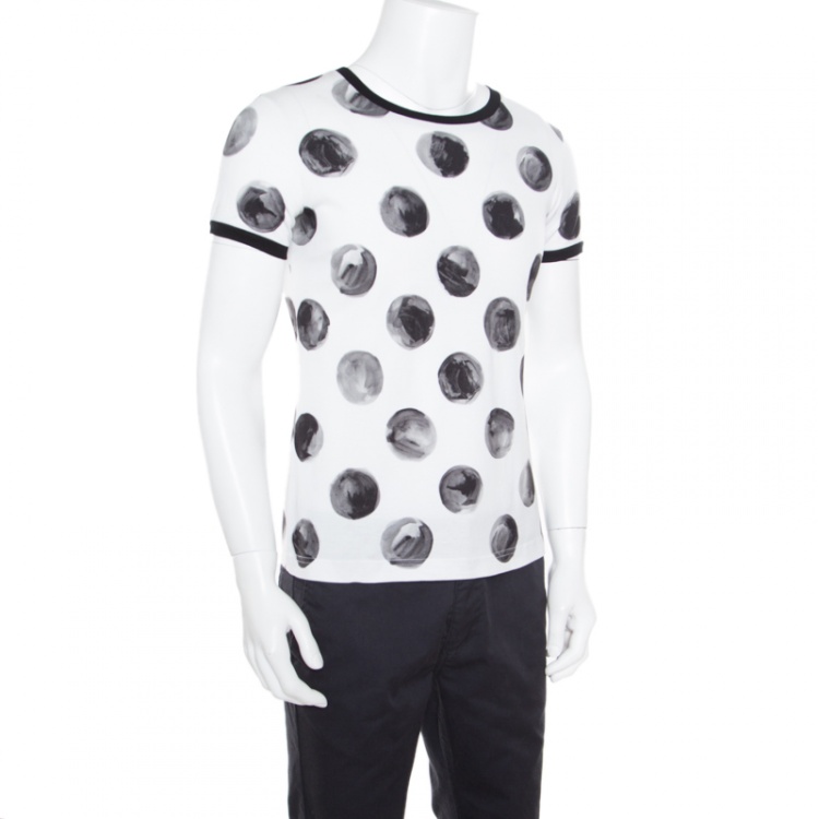 Pre Owned Dolce and Gabbana Monochrome Sphere Printed Cotton T-Shirt S