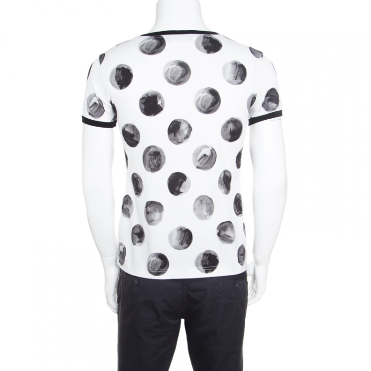 Pre Owned Dolce and Gabbana Monochrome Sphere Printed Cotton T-Shirt S