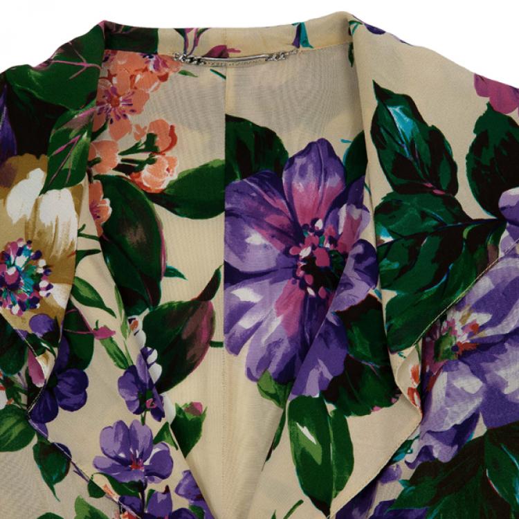 Pre Owned Dolce and Gabbana Floral Silk Jacket M