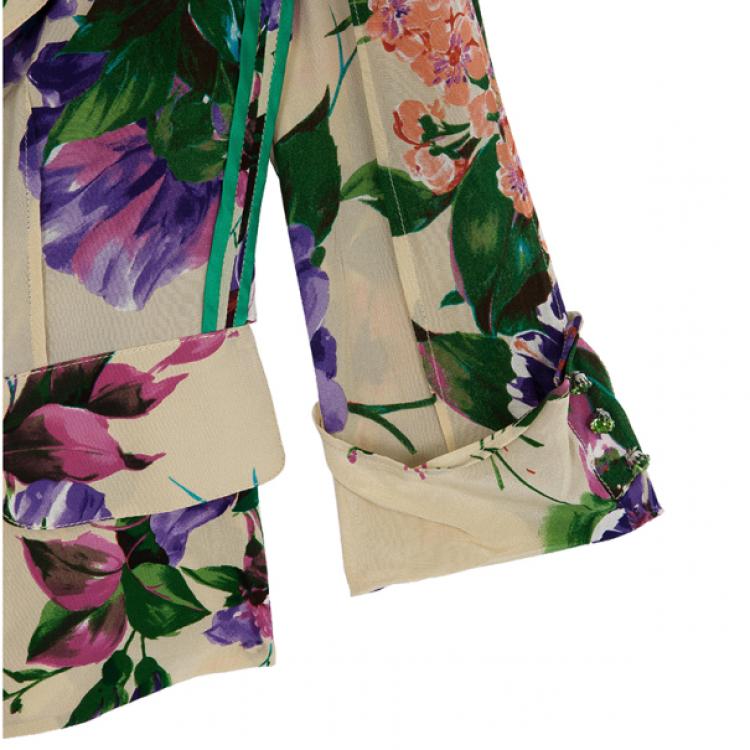Pre Owned Dolce and Gabbana Floral Silk Jacket M