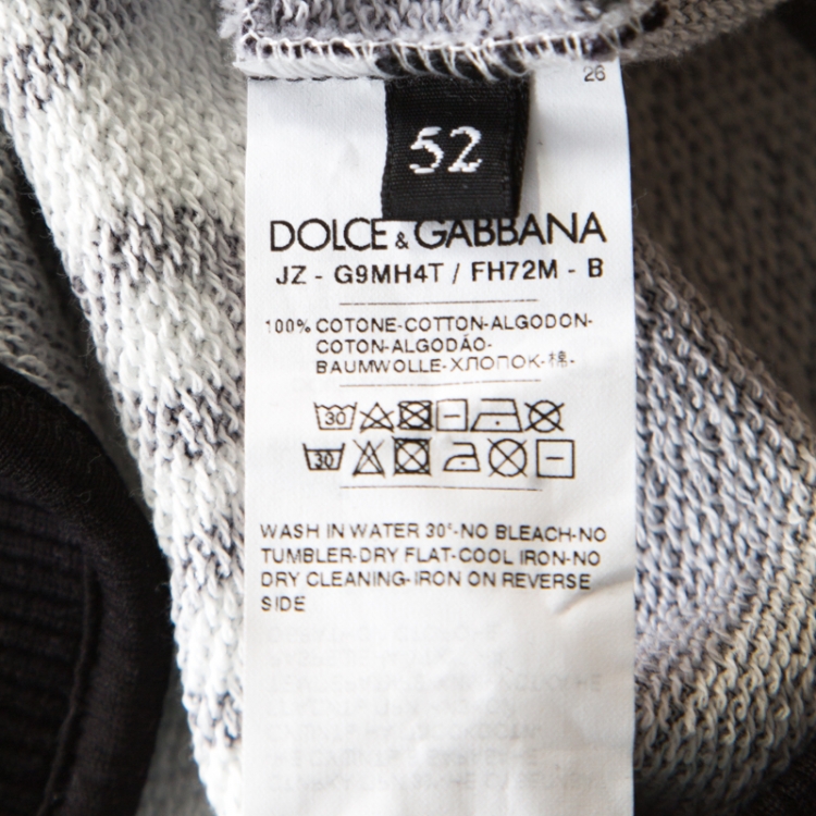 Pre Owned Dolce and Gabbana Navy Blue Logo Printed Cotton Embellished Hoodie XL