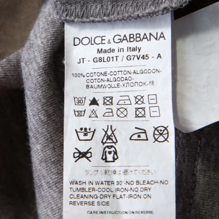 مملوكة مسبقًا Dolce and Gabbana Grey Melange Marlon Brando Printed Crew Neck T-Shirt XL