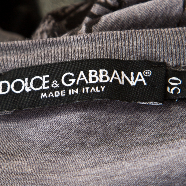 مملوكة مسبقًا Dolce & Gabbana Grey Cotton Jersey  Bull Print T-Shirt L