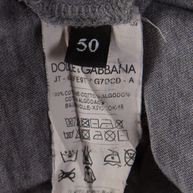 مملوكة مسبقًا Dolce & Gabbana Grey Cotton Jersey  Bull Print T-Shirt L
