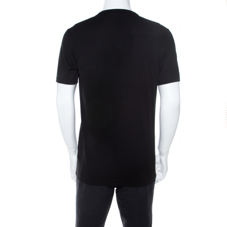 Pre Owned Dolce & Gabbana Black Cotton Jersey Royal Pet Portrait T-Shirt M