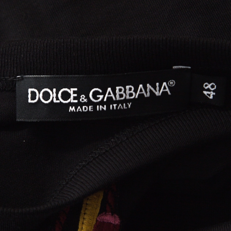 Dolce & Gabbana Black Cotton Jersey Royal Pet Portrait T-Shirt M Dolce ...