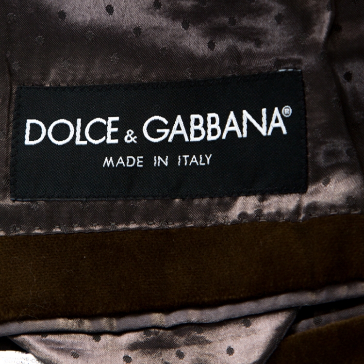 Pre Owned Dolce and Gabbana Brown Velvet Tailored Blazer M