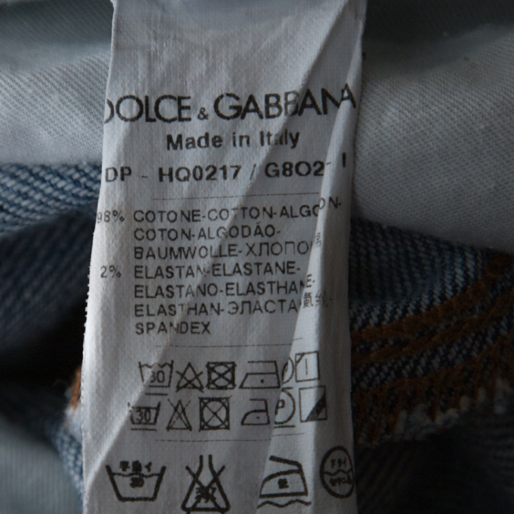 Pre Owned Dolce And Gabbana Blue Light Wash Denim Slim Fit Jeans S