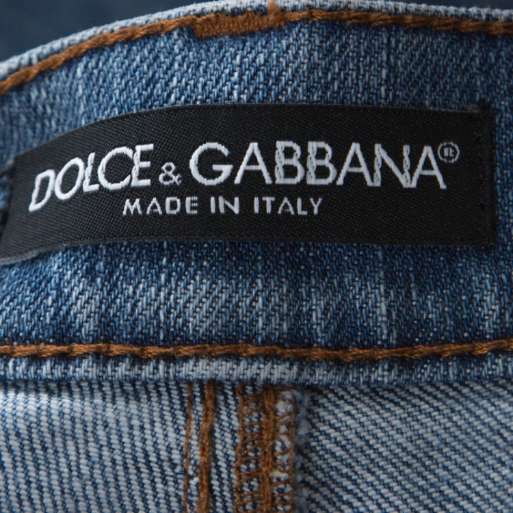 Pre Owned Dolce And Gabbana Blue Light Wash Denim Slim Fit Jeans S