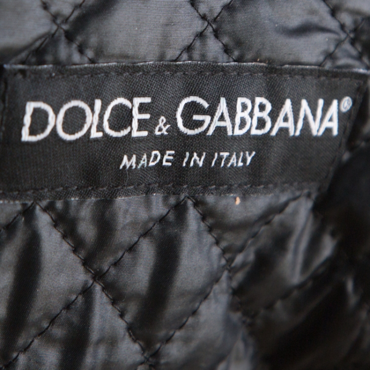 Pre Owned Dolce and Gabbana Grey Faux Fur Wolf Hood Bomber Jacket XXL