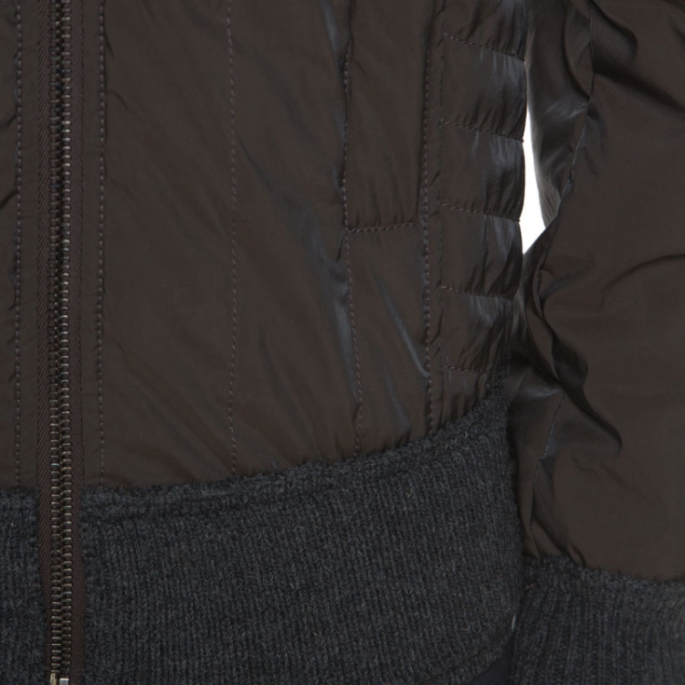 Pre Owned Dolce and Gabbana Brown Double Wool Rib Trim Jacket M