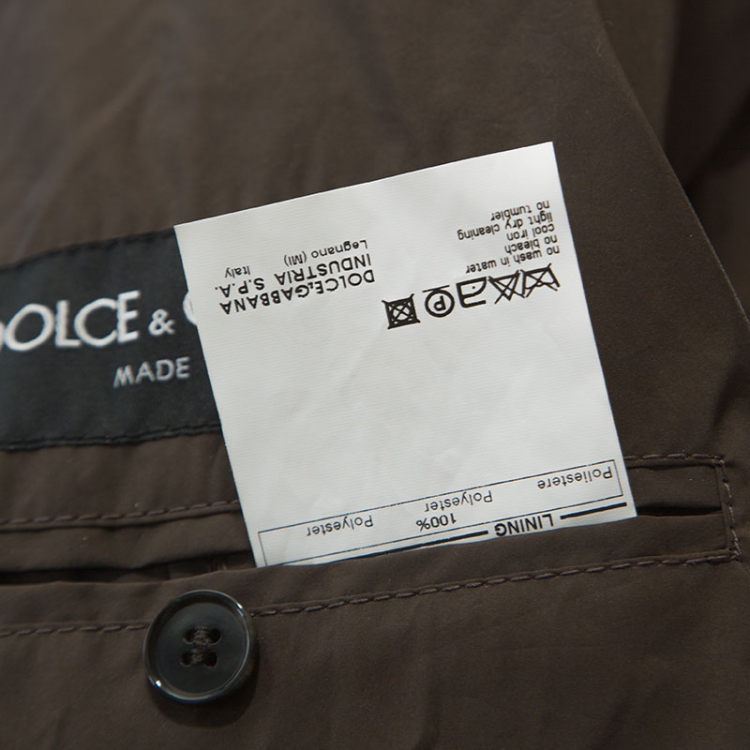 Pre Owned Dolce and Gabbana Brown Double Wool Rib Trim Jacket M