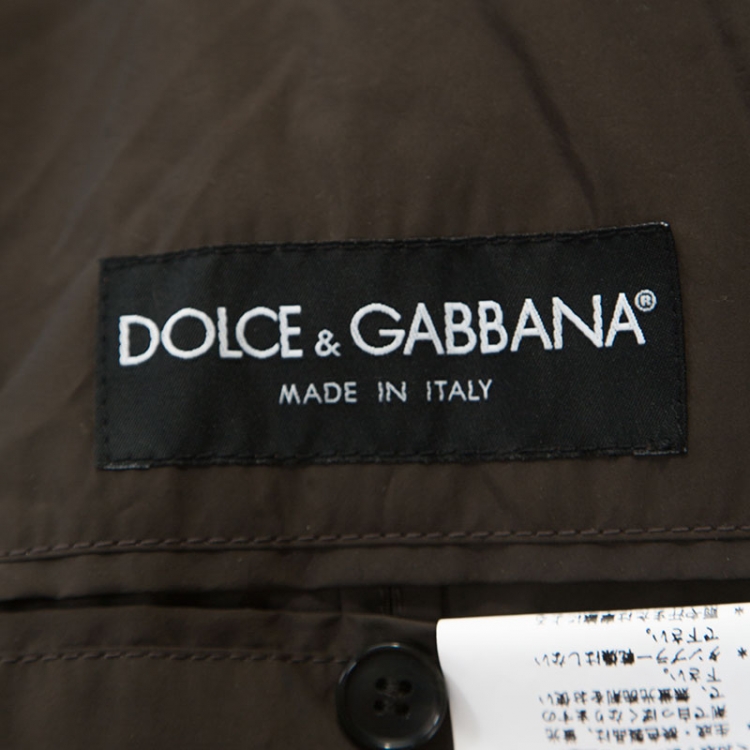 Pre Owned Dolce and Gabbana Brown Double Wool Rib Trim Jacket M