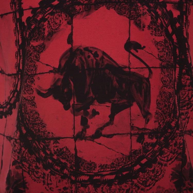 Pre Owned Dolce and Gabbana Graphic Printed Cotton Crew Neck T-Shirt L