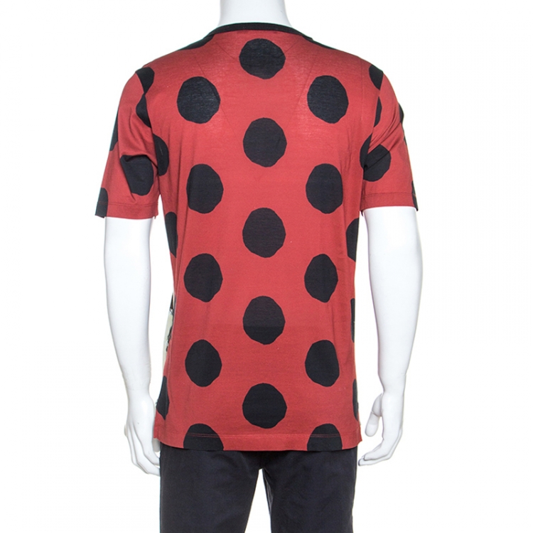 Pre Owned Dolce and Gabbana Red Bull Print Cotton Crew Neck T-Shirt M