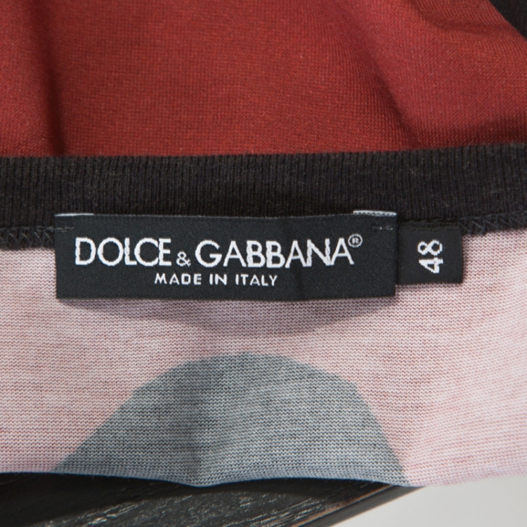 Pre Owned Dolce and Gabbana Red Bull Print Cotton Crew Neck T-Shirt M