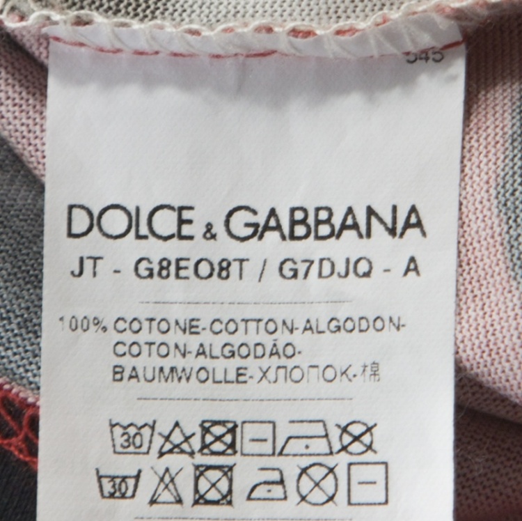 Pre Owned Dolce and Gabbana Red Bull Print Cotton Crew Neck T-Shirt M