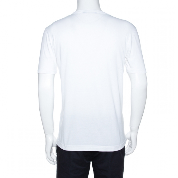 Pre Owned Dolce & Gabbana White Cotton Good Times Applique Detail T-Shirt M