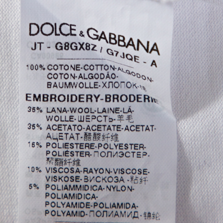 Pre Owned Dolce & Gabbana White Cotton Good Times Applique Detail T-Shirt M