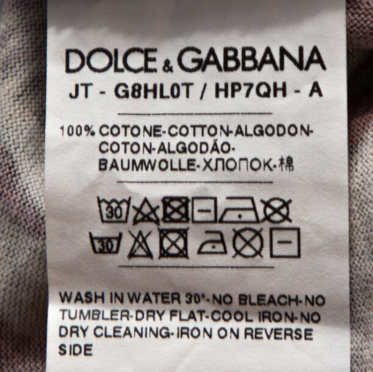 Pre Owned Dolce & Gabbana Multicolor Panther Print Cotton T-Shirt L