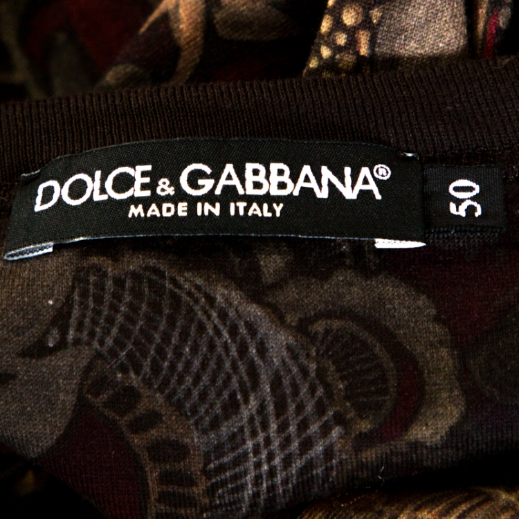 Pre Owned Dolce & Gabbana Multicolor Panther Print Cotton T-Shirt L