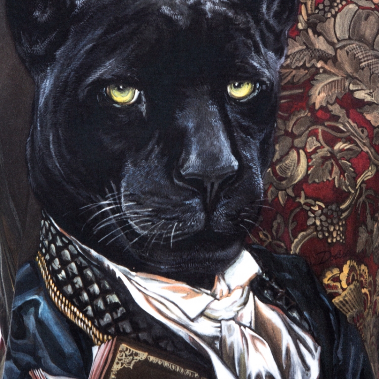 Pre Owned Dolce & Gabbana Multicolor Panther Print Cotton T-Shirt L