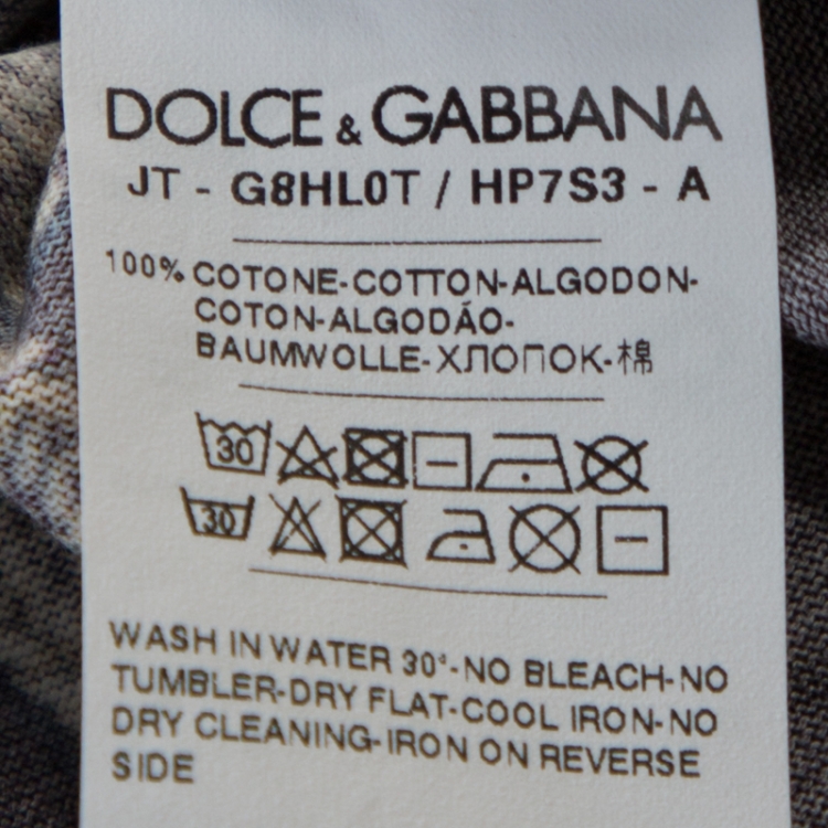 Pre Owned Dolce & Gabbana Black Military Print Cotton T-Shirt M