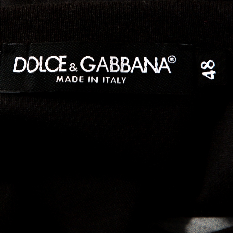 مملوكة مسبقًا Dolce & Gabbana Dark Grey Wise Monkey Print Cotton T-Shirt M